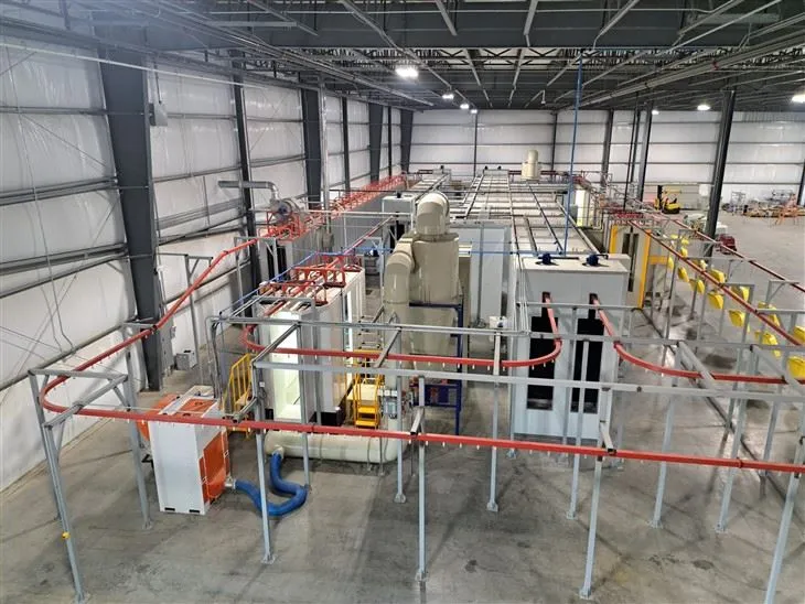 Automatisk pulverlakkeringslinjesystem (solgt til 40+ land)